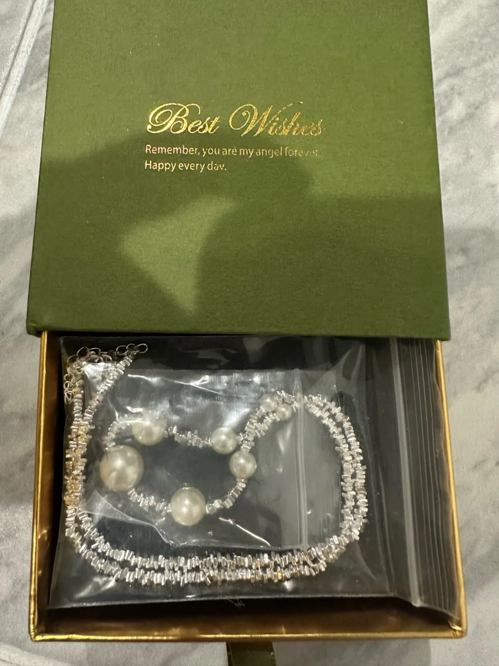 Elegant Pearl and Silver Beaded Bracelet Set - White/Silver